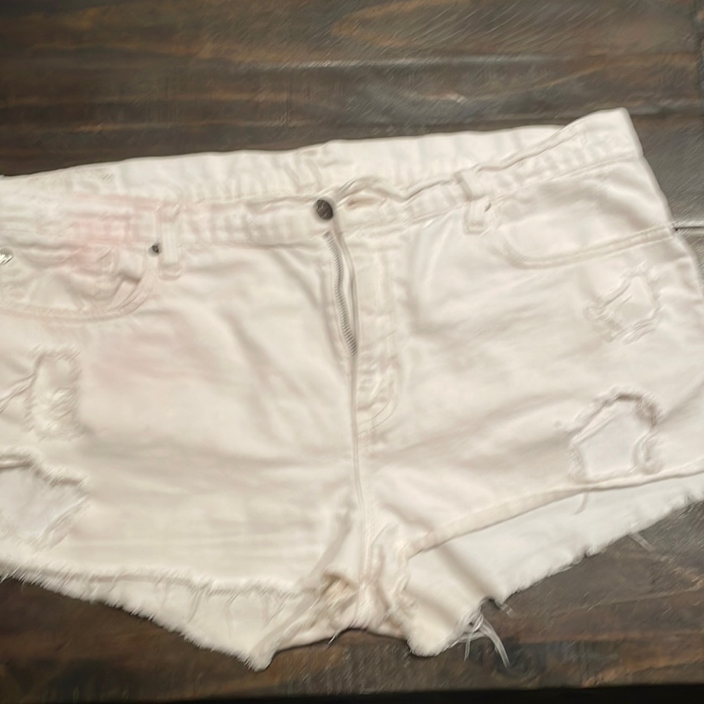 White Ralph Lauren boyfriend cut off shorts